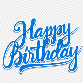 blue happy birthday illustration, Birthday cake Wedding invitation, Blue Happy Birthday WordArt, holidays, text, people png