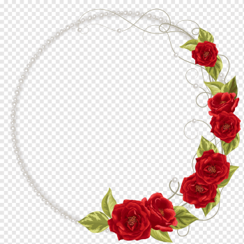 Garden roses Pearl necklace Flower, Flowers invitations, red roses wreath illustration, flower Arranging, heart, artificial Flower png