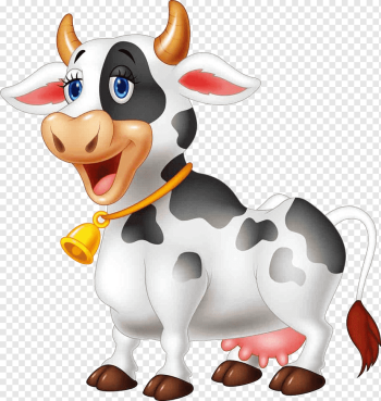Cattle Cartoon Farm Live, Cartoon Cow, cartoon Character, painted, food png