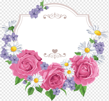 Flower Cartoon Greeting card, Flower Border, border, frame, flower Arranging png