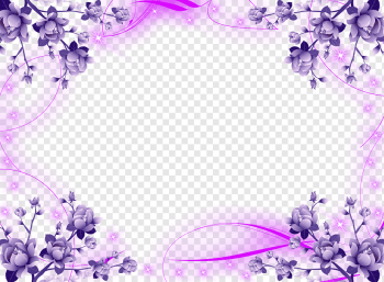 purple petaled flowers border illustration, Borders and Frames Wedding invitation Frames Flower, lavender, purple, blue, flower Arranging png