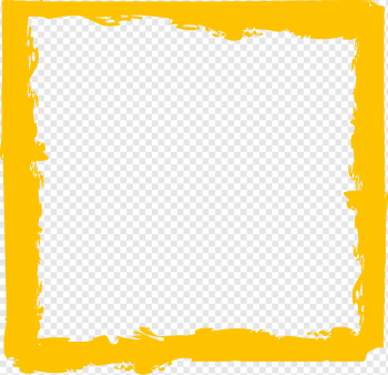 yellow framed, Yellow Area Pattern, Brush border, border, frame, ink png