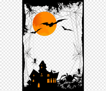 Halloween Illustration, Halloween, happy Halloween, text, orange png