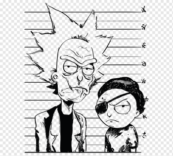 Rick and Morty sketch, T-shirt Rick Sanchez Morty Smith Hoodie, T-shirt, face, hand, fashion png