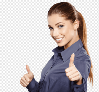 woman showing thumbs up hand gestures, OK Management graphy Business Woman, thinking woman, service, hand, people png