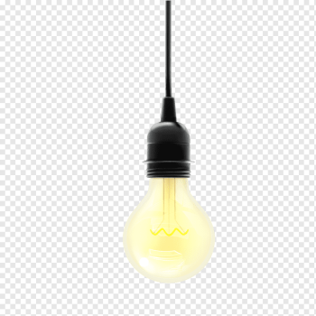 Incandescent light bulb Lamp Yellow, light bulb, yellow light bulb turned-on, light Fixture, lantern, lights png