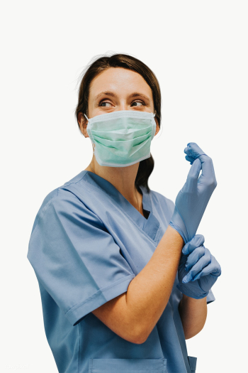 Covid-19 medical hero with a face mask and latex gloves mockup | Free  transparent png - 2302201