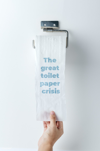 The great toilet paper crisis  | Free  psd mockup - 2302981