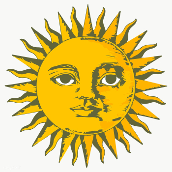 Vectorized sun with face design element | Free  transparent png - 2354433