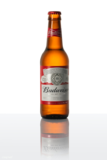 Budweiser king of beers in a glass bottle. JANUARY 29, 2020 - BANGKOK,.. | Free  psd mockup - 2355615