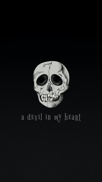 Vintage skull mobile phone wallpaper vector quote a devil in my heart