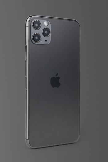 Black Apple iPhone 11 Pro Max phone rear view mockup. SEPTEMBER 14, 2020 - BANGKOK, THAILAND