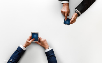 Business people syncing data by mobile phone .. | Free stock photo - 380168