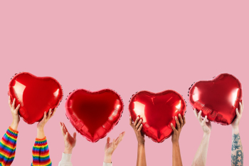 People holding hearts for Valentines&rsquo;â¦ | Free stock illustration | High Resolution graphic