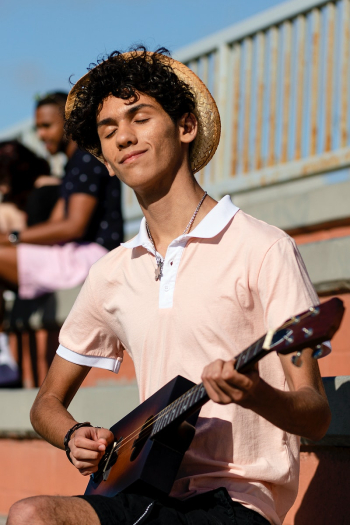 Teen playing ukulele, summer outdoors inâ¦ | Free stock photo | High Resolution image