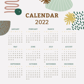 Aesthetic 2022 monthly calendar, floral | Free Photo - rawpixel