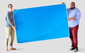 Holding a blank blue board | Free stock psd mockup - 404978