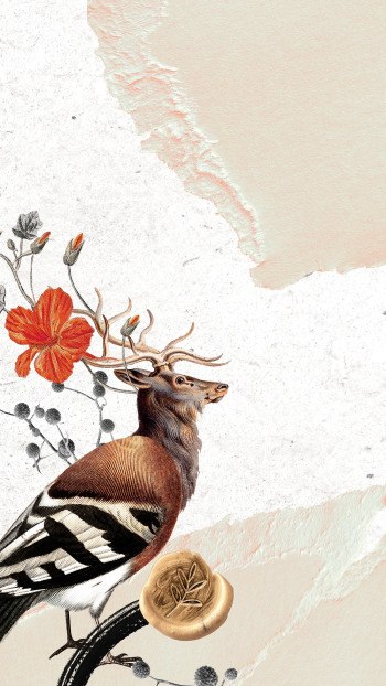 Deer and bird iPhone wallpaper, | Free Photo - rawpixel