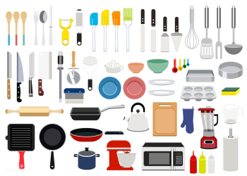 Collection of cooking utensils illustration | Free stock vector - 462835