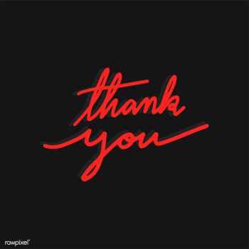 Thank you typography vector in red | Free stock vector - 472312