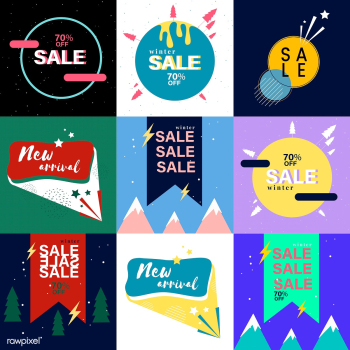 Set of sale advertising graphics | Free stock vector - 501374