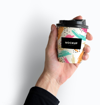Colorful takeaway coffee cup mockup design | Free stock psd mockup - 502712