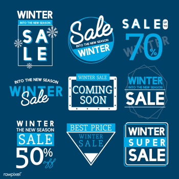 Set of winter sale badge vectors | Free stock vector - 503417