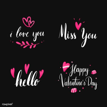 Set of valentines day typography vector | Free stock vector - 511761