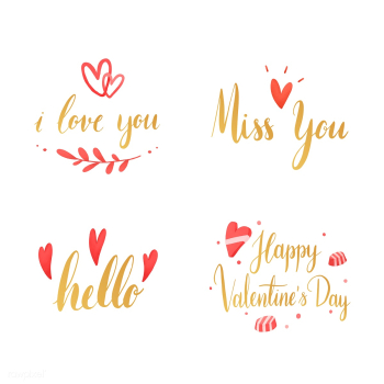 Set of valentines day typography vector | Free stock vector - 511768