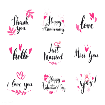 Set of wedding and love typography vectors | Free stock vector - 511771