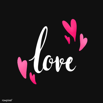 Love typography decorated with hearts vector | Free stock vector - 511858
