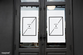 White minimal poster mockup on an old door | Free stock psd mockup - 525307