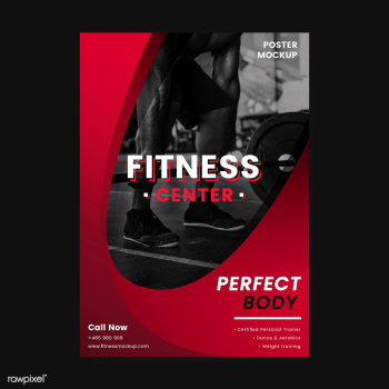 Fitness center promotional poster vector | Free stock vector - 533074