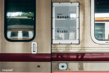 Departure display board on a train in Thailan.. | Free stock psd mockup - 534701