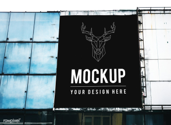 Minimal large-scale vertical billboard mockup | Free stock psd mockup - 534764