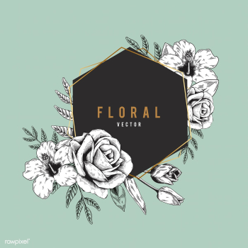 Romantic floral badge | Free stock vector - 553249