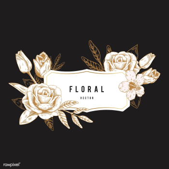 Romantic floral badge | Free stock vector - 553253