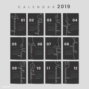 Cursive design calendar mockup | Free stock vector - 555016
