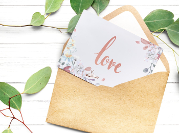 Valentines card in an envelope | Free stock psd mockup - 560074