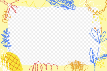 Colorful doodle png frame, crayon | Free PNG - rawpixel