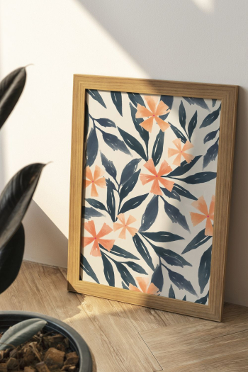 Tropical flower print in frame, | Free Photo - rawpixel