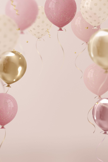 Balloons background, 3d birthday graphic | Free Photo - rawpixel