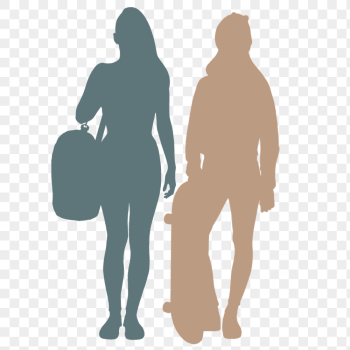 Female couple png silhouette sticker, | Free PNG - rawpixel