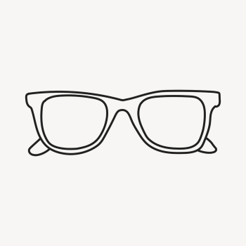 Eye-glasses sticker, accessory doodle line | Free PSD Illustration - rawpixel