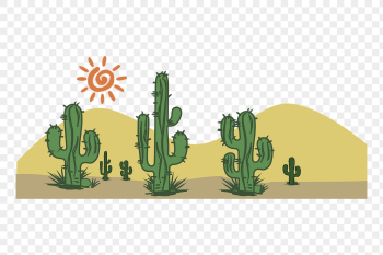 Desert cactus png sticker, landscape | Free PNG - rawpixel