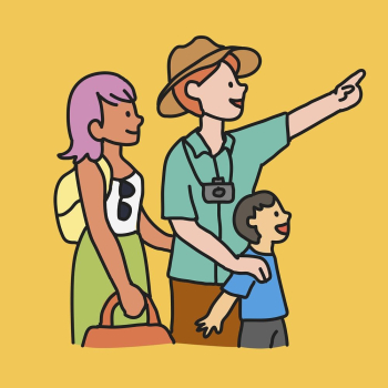 Family day out clipart, traveling | Free PSD Illustration - rawpixel