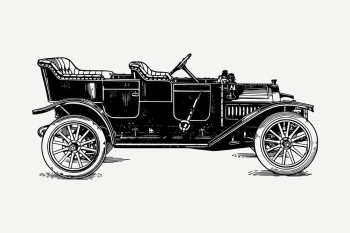 Old convertible car drawing, vehicle | Free PSD - rawpixel