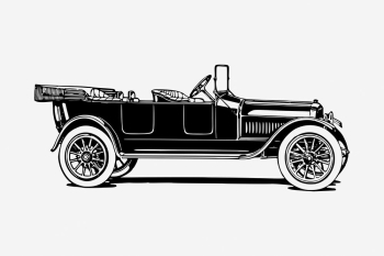 Vintage convertible car drawing, vehicle | Free Photo - rawpixel