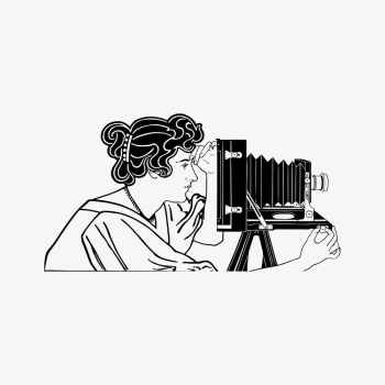 Vintage woman photographer drawing clipart, | Free Vector - rawpixel