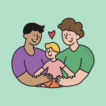 LGBTQ family collage element, gay | Free Vector - rawpixel